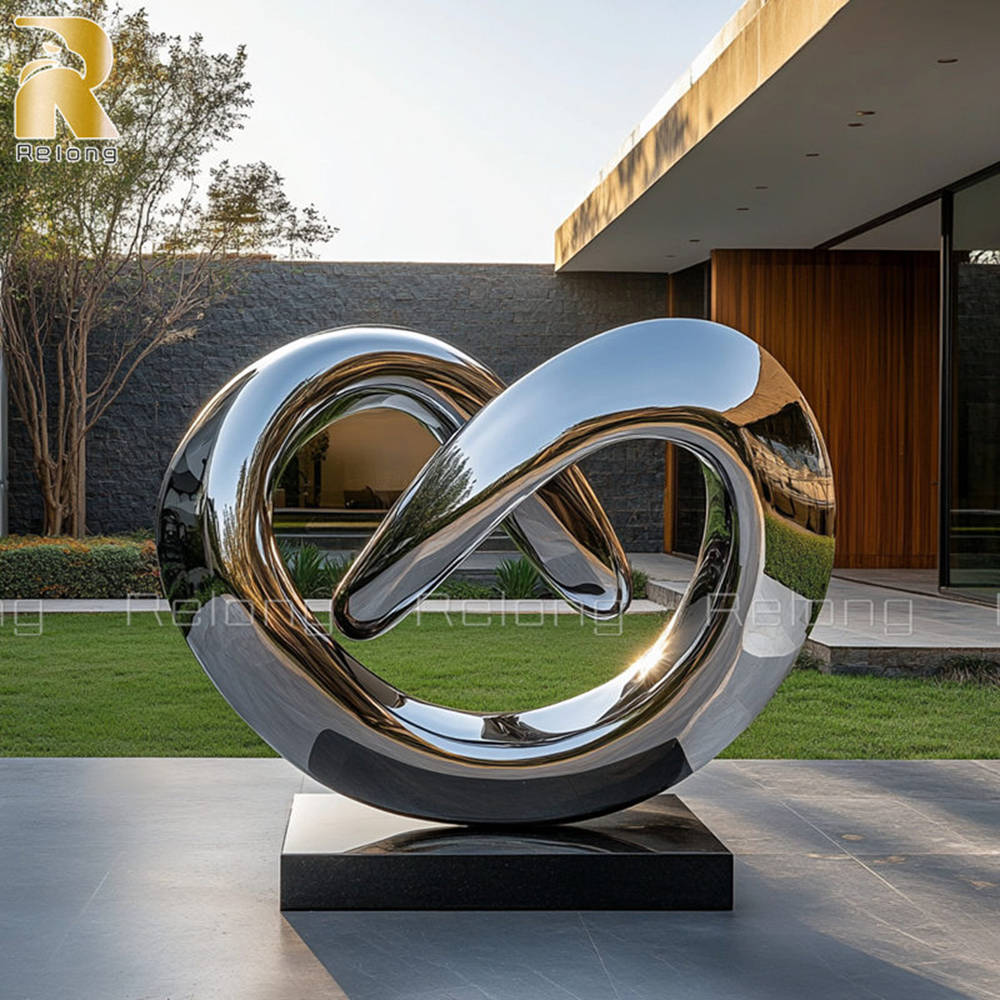 high polished modern steel sculpture