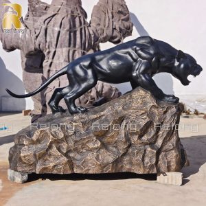life size black panther sculpture