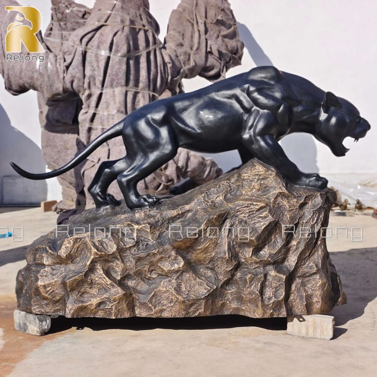 life size black panther sculpture