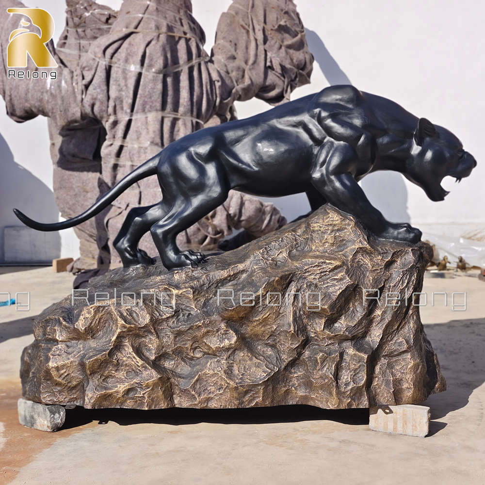 Bronze Life Size Black Panther Sculpture RBLS-006