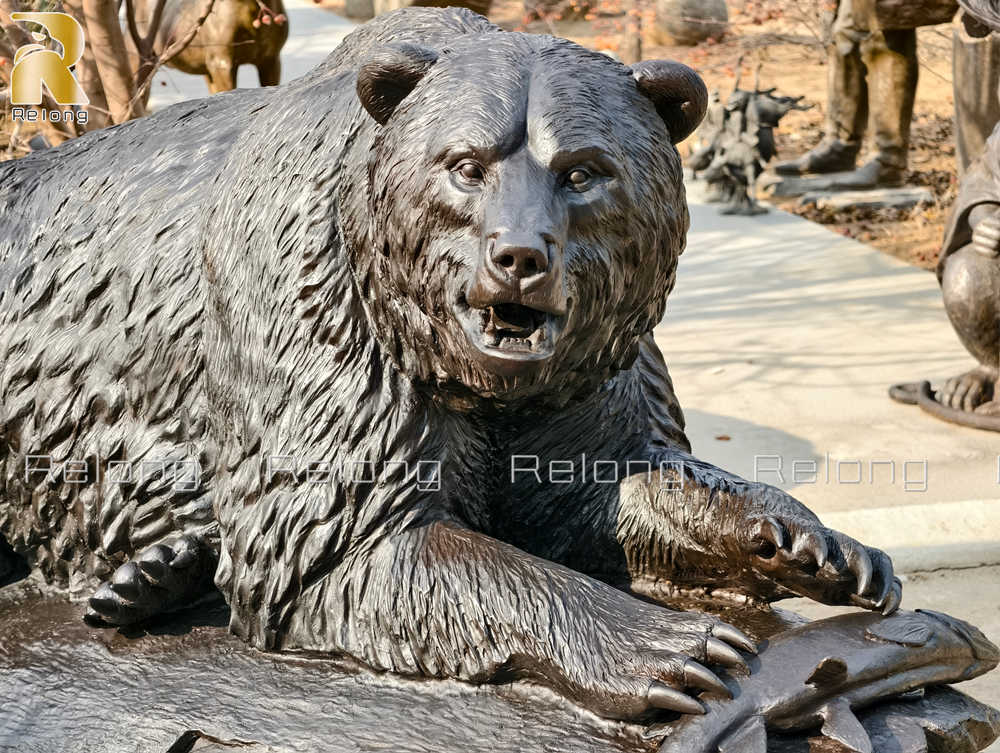 lifelike bear statue