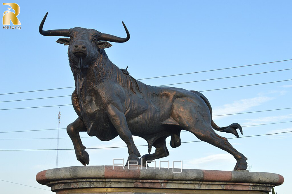 outdoor bull statue