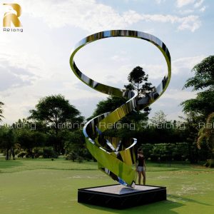 stainless steel ribbon sculpture