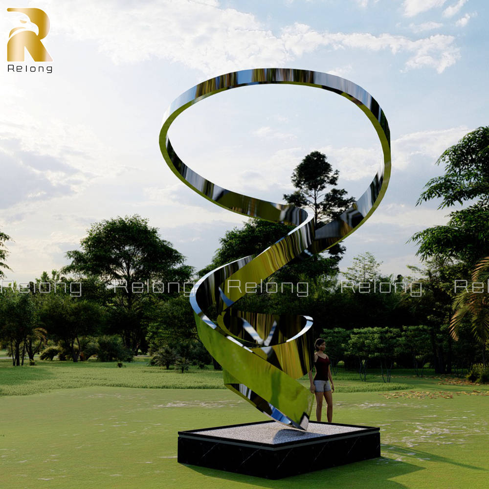 stainless steel ribbon sculpture