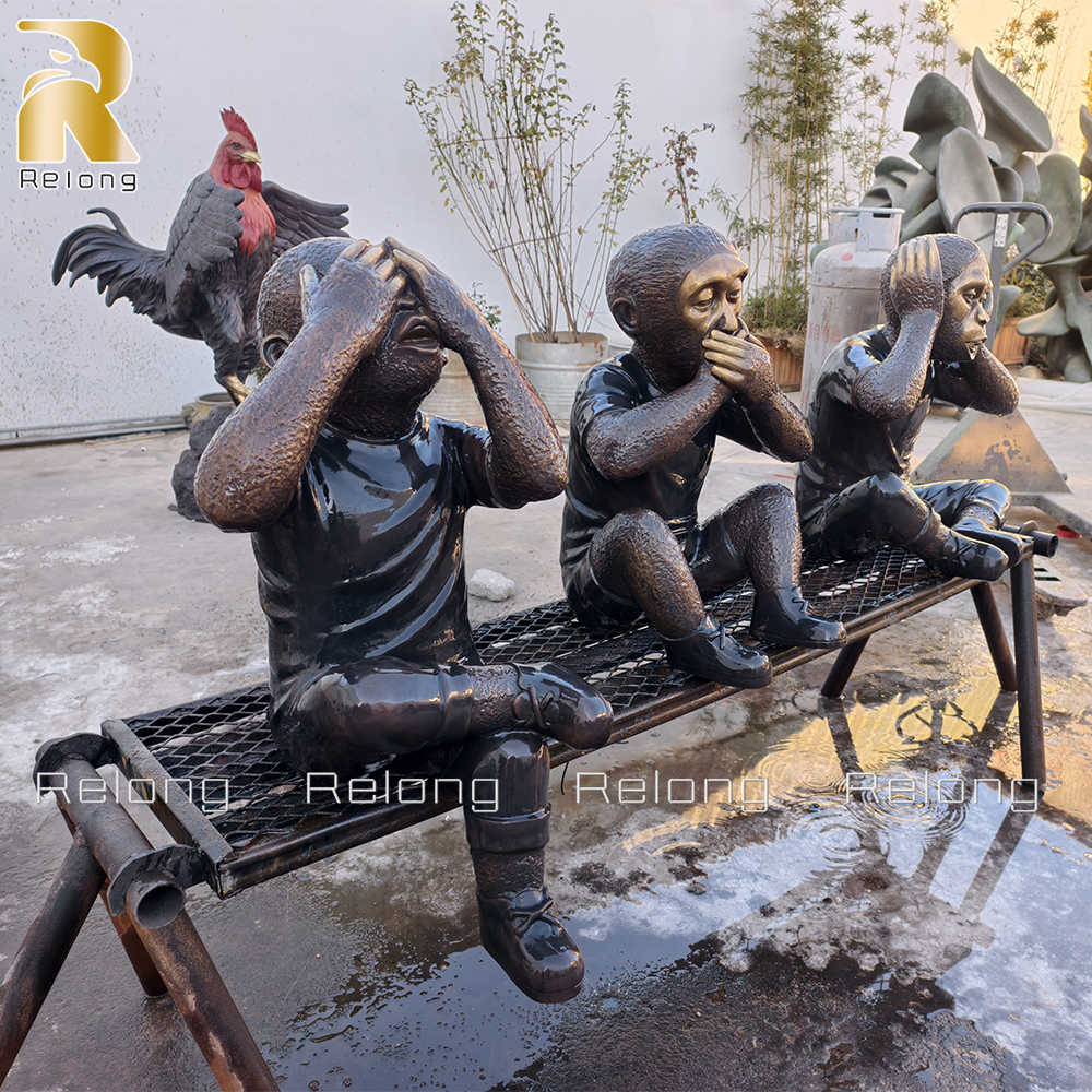 three wise monkeys statue for sale