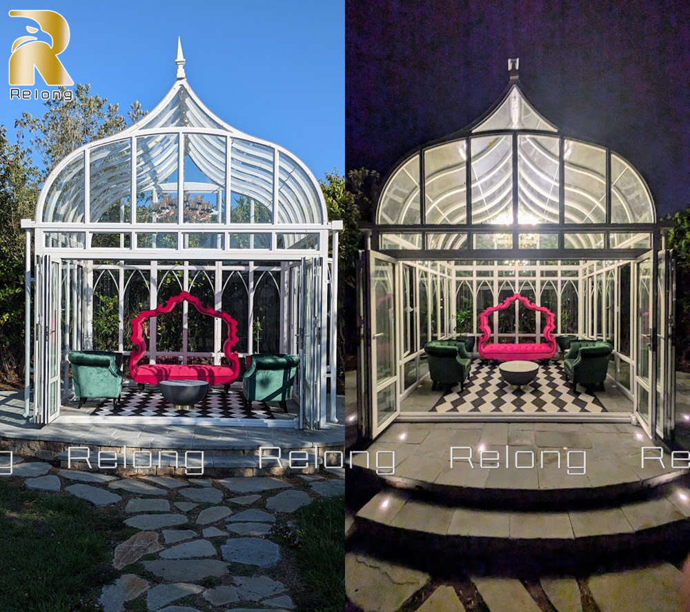 white iron garden gazebo