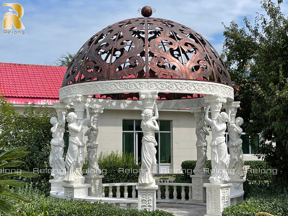 delicate marble stone gazebo