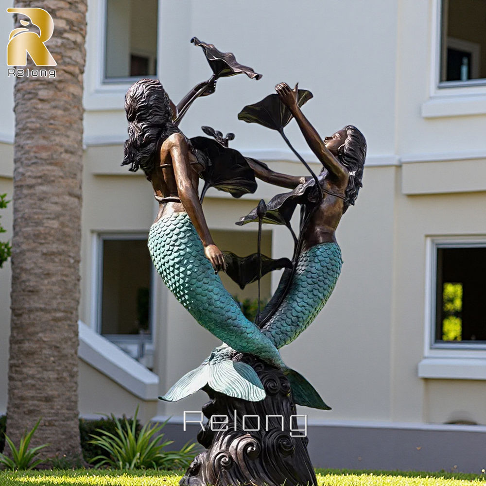 Bronze Mermaid Fountain Statue RLBF-009
