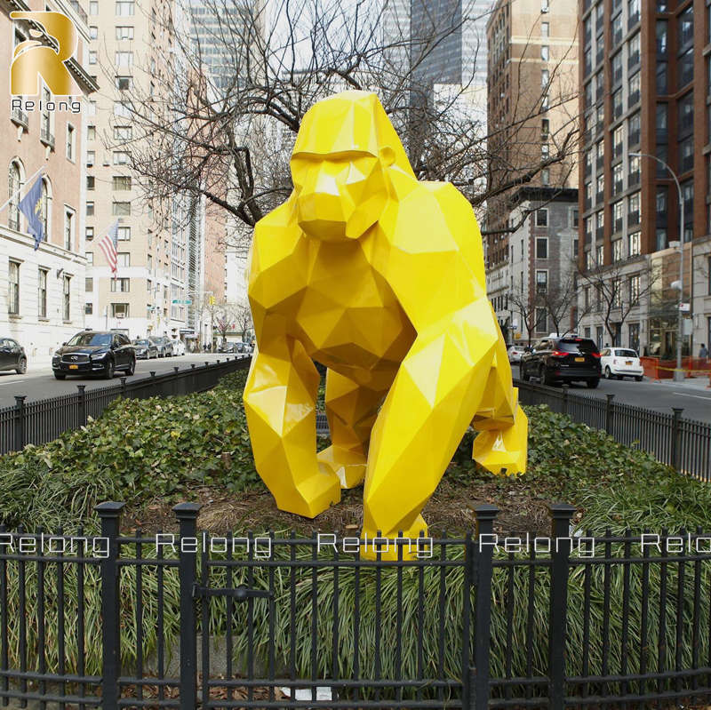 outdoor decorative metal gorilla sculpture