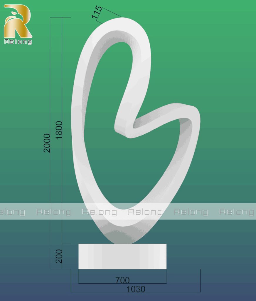 abstract heart sculpture drawing