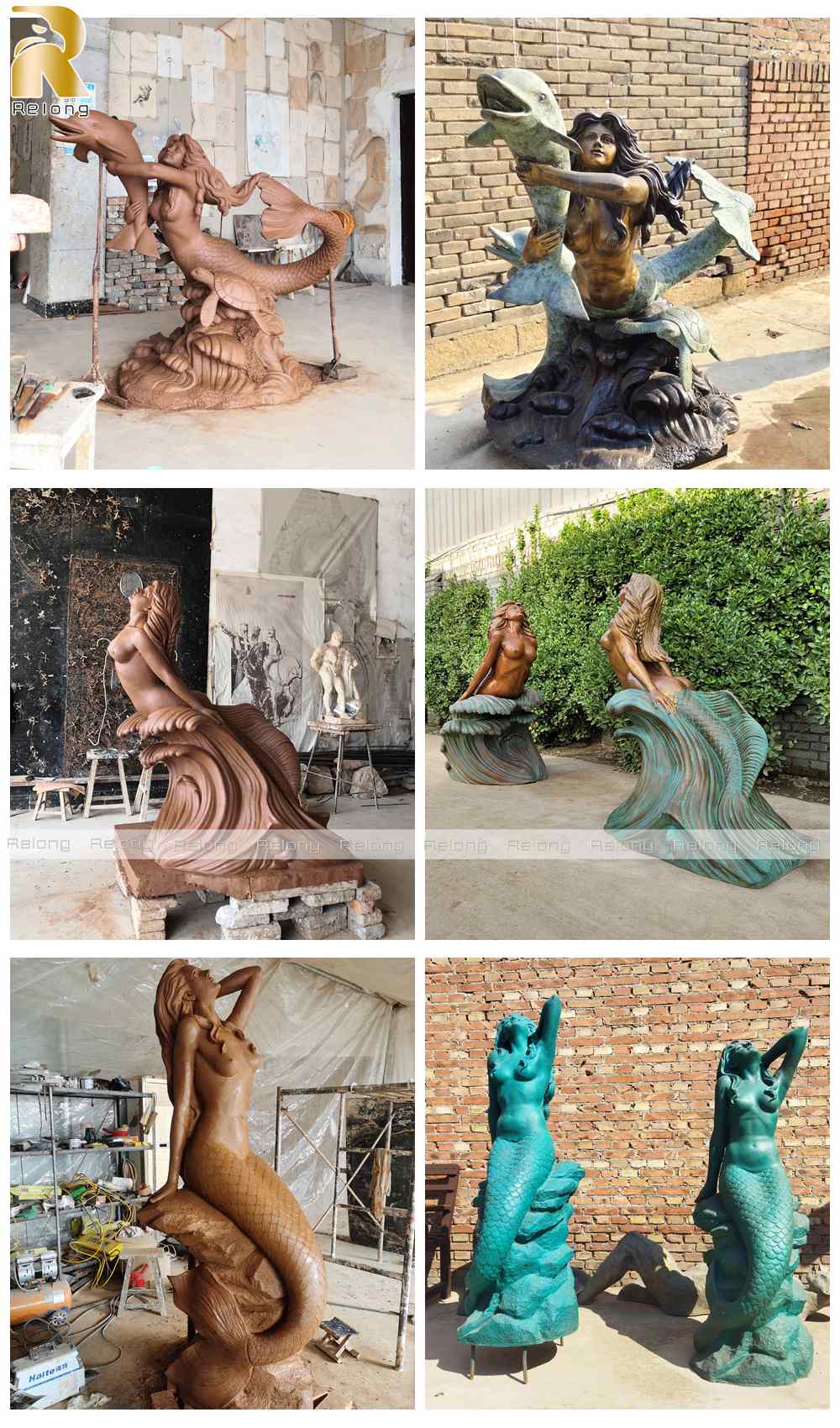 mermaid statue made from clay models