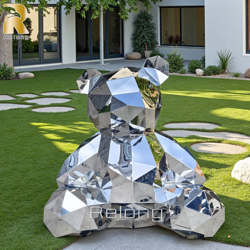 modern geometric bear sculpture