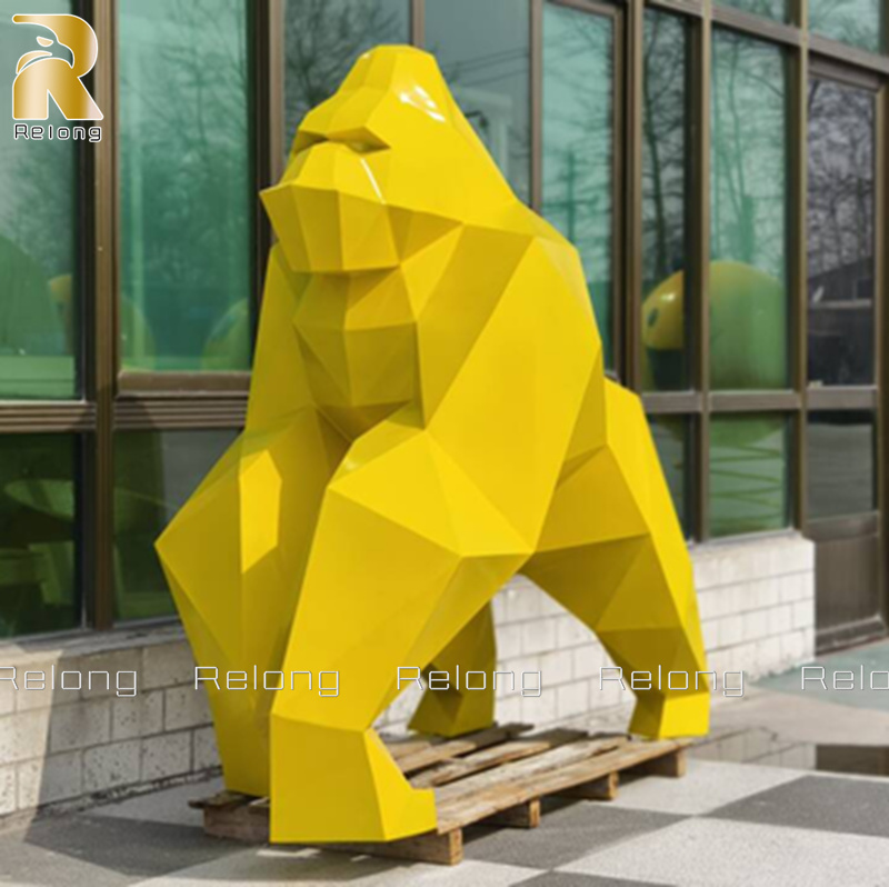 modern metal gorilla sculpture