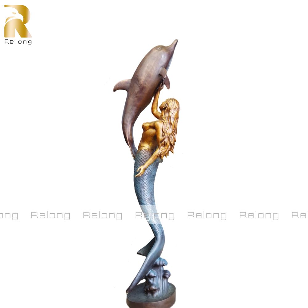 mermaid and dolphin statue