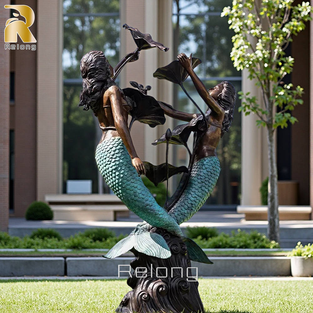outdoor mermaid statue fountain