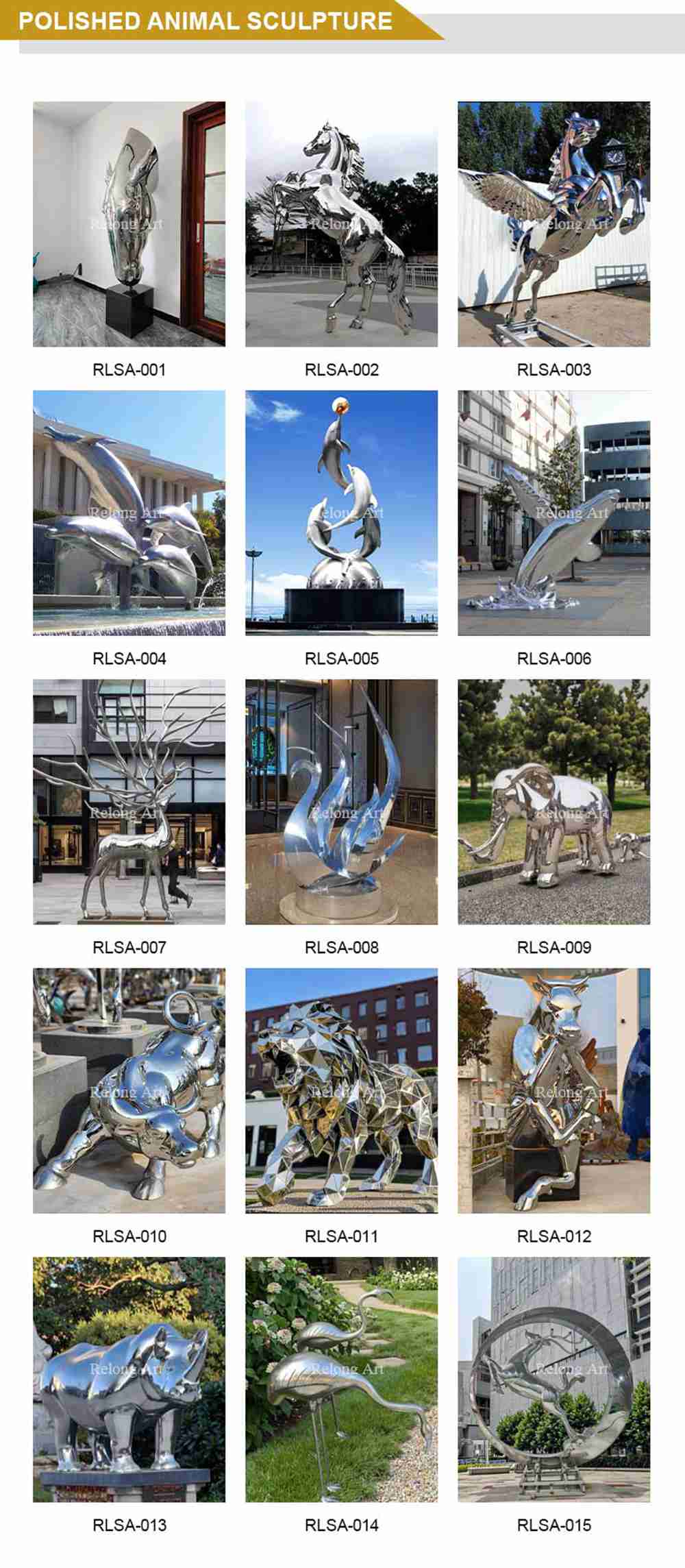 more stainless steel animal sculptures