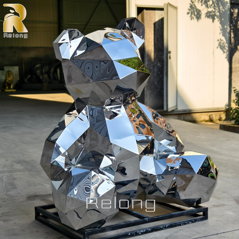 stinless steel bear sculpture