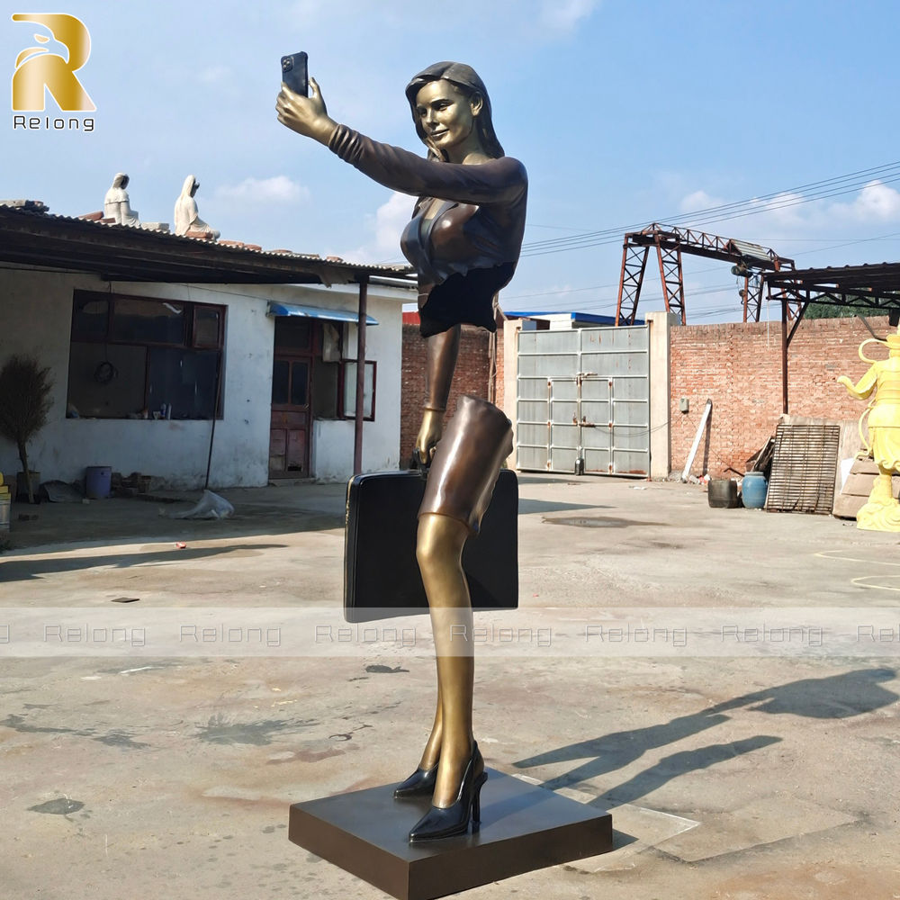 bronze cast traveler sculpture
