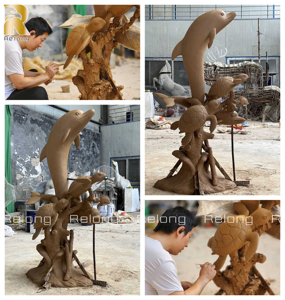 dolphin clay model