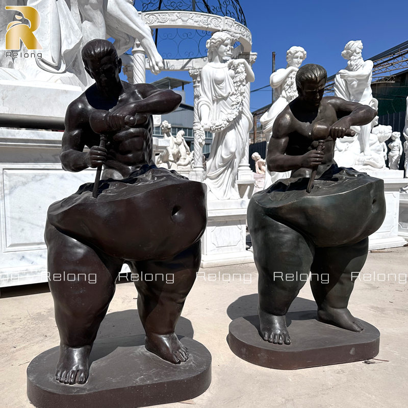 life size bronze man sculpting himself statue
