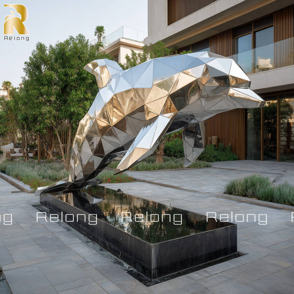 large dolphin sculpture