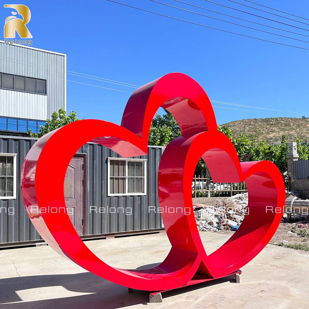 decorative metal heart sculpture