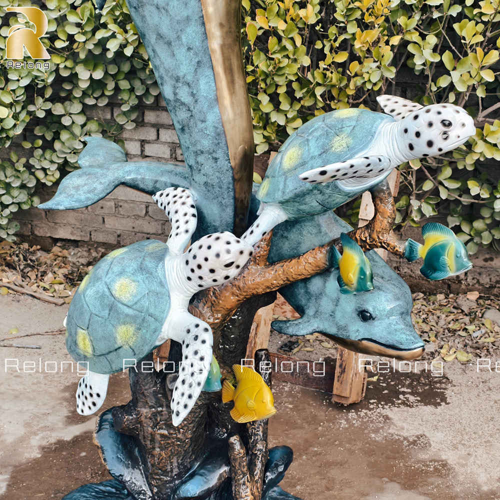 dolphin statue details