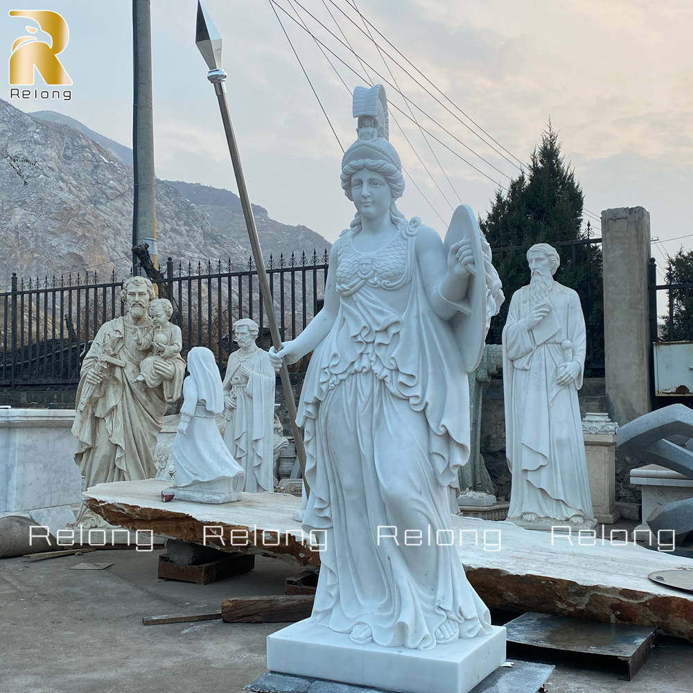marble carving Athena goddess statue