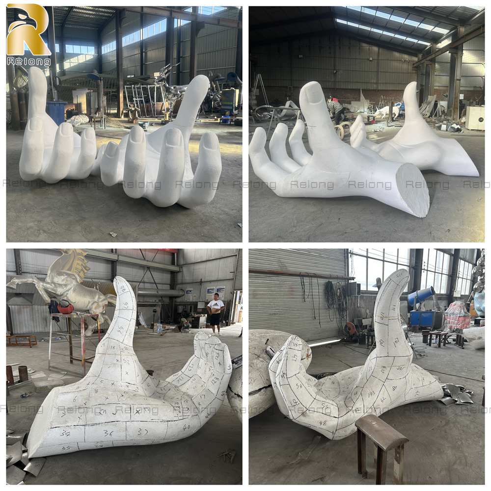 foam model of hand sculpture