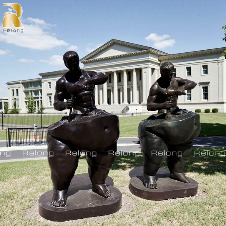 classic man sculpting himself statue