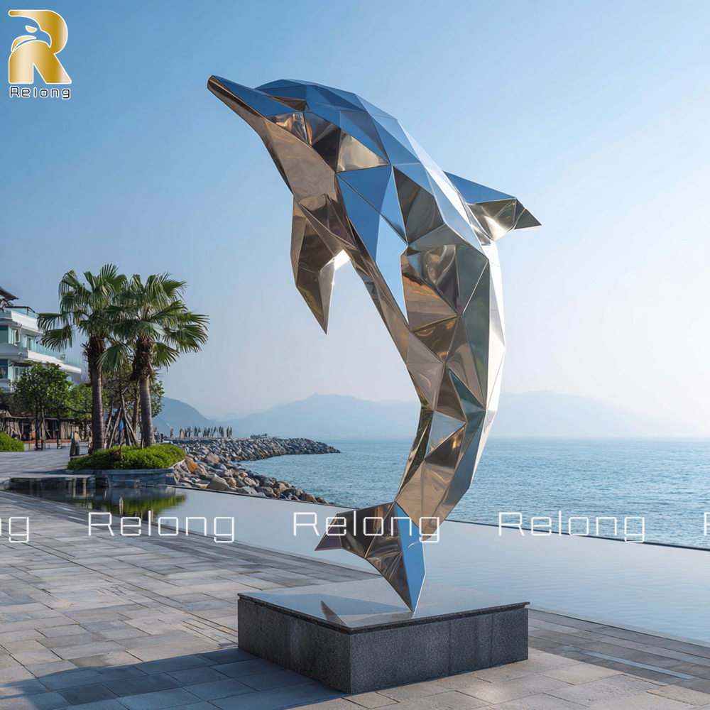 decorative modern dolphin sculpture
