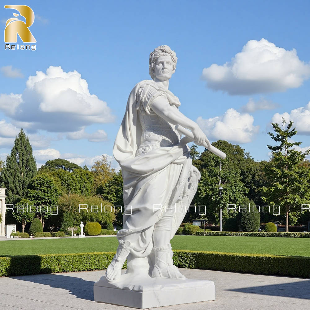 Hand Carved Julius Caesar Marble Statue RMSC-032