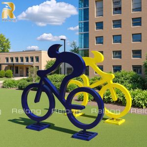 modern outdoor bicycle sculpture
