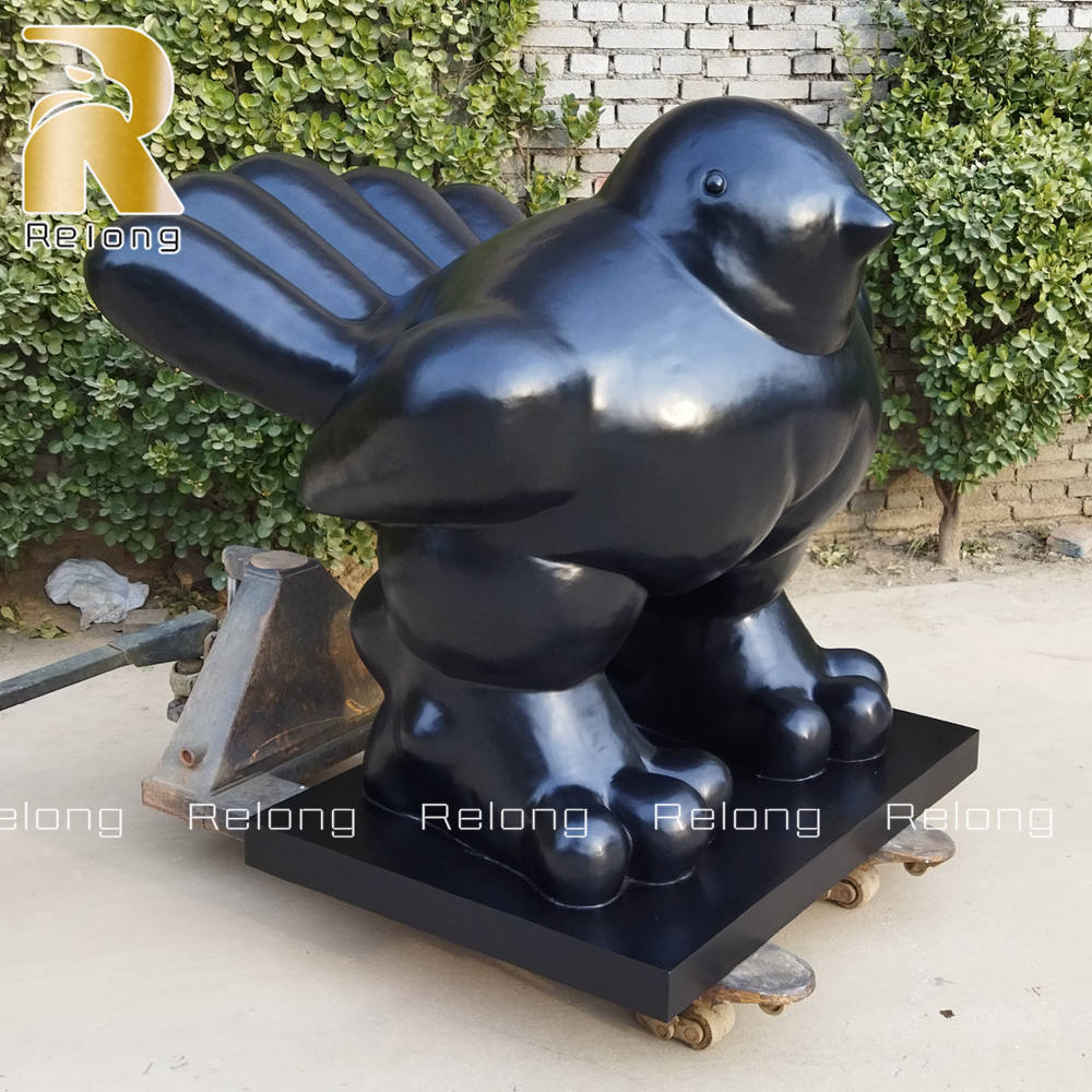 cast bronze botero bird sculpture