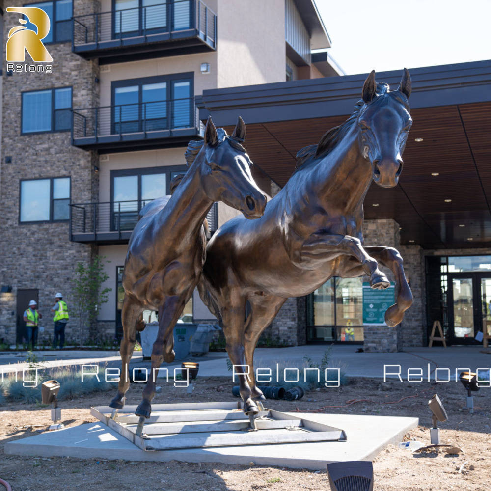 bronze running horse sculpture