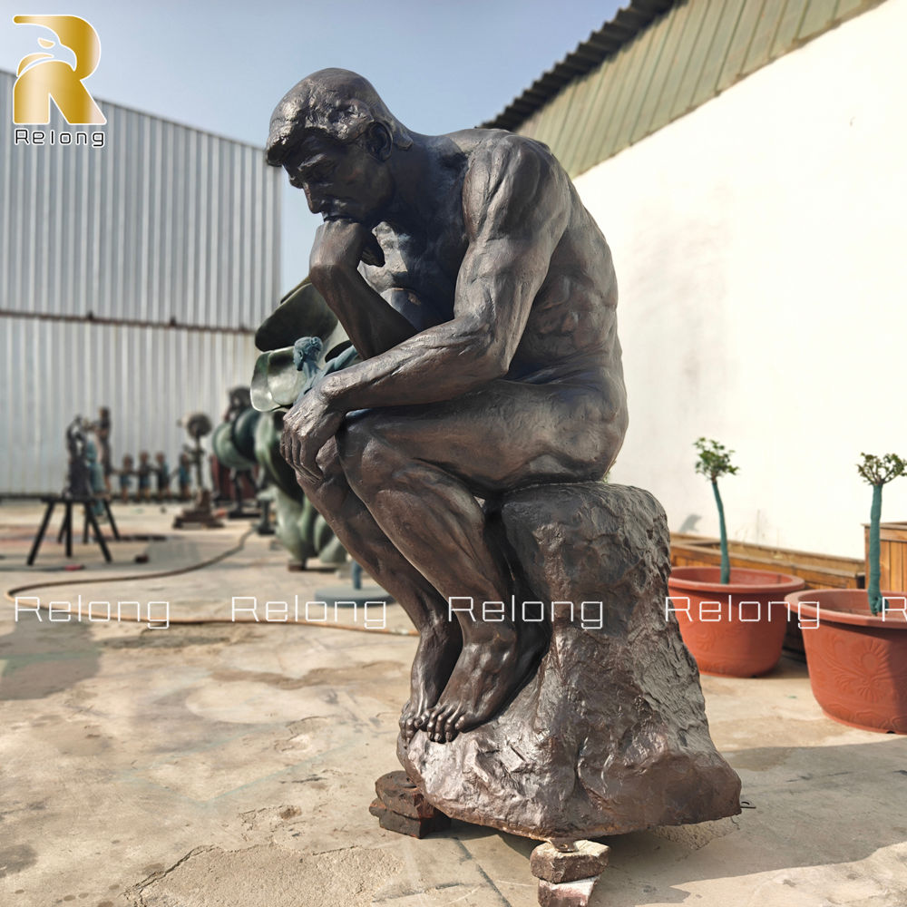 life size bronze thinker statue
