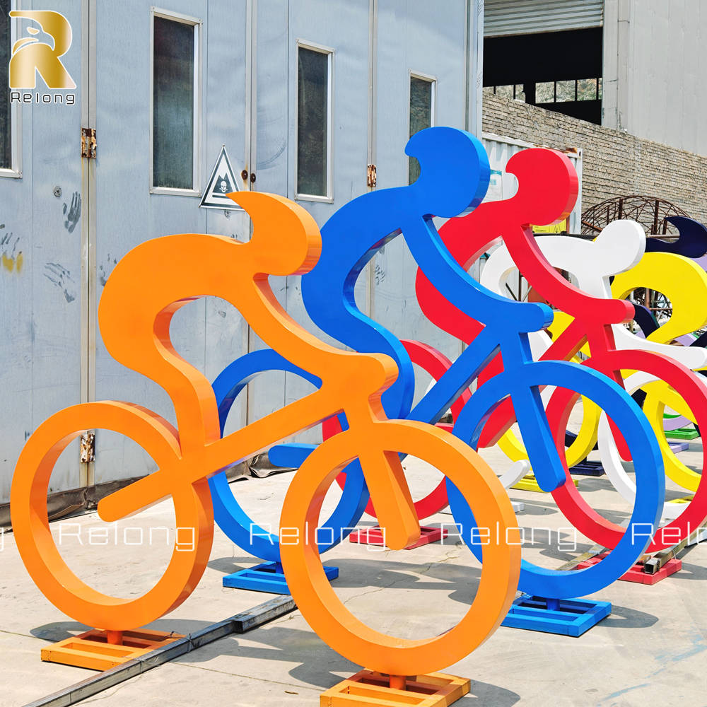 decorative stainless steel bicycle sculpture