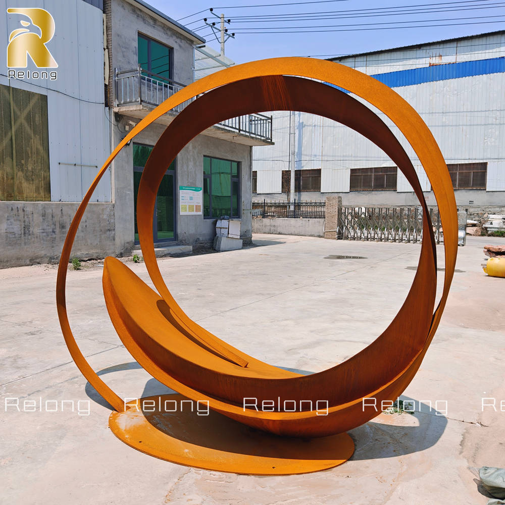 finished weathering steel sculpture