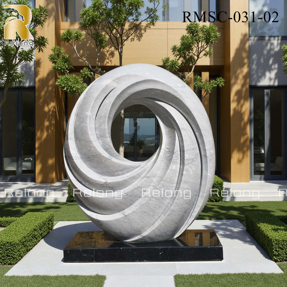 large abstract marble sculpture