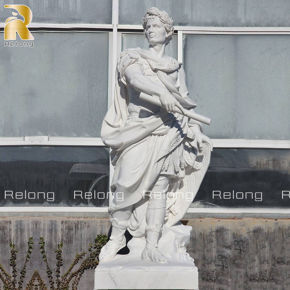 white Julius Caesar statue for garden decor