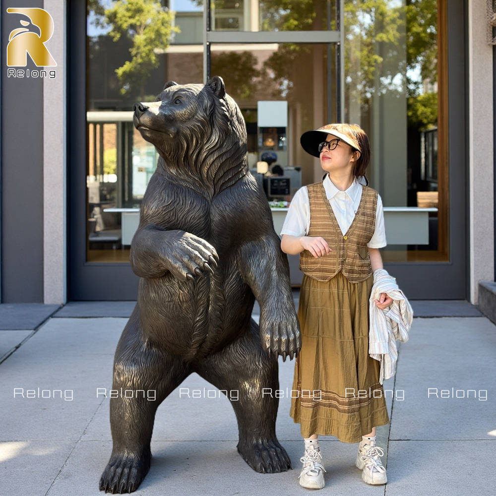 life size bronze bear sculpture