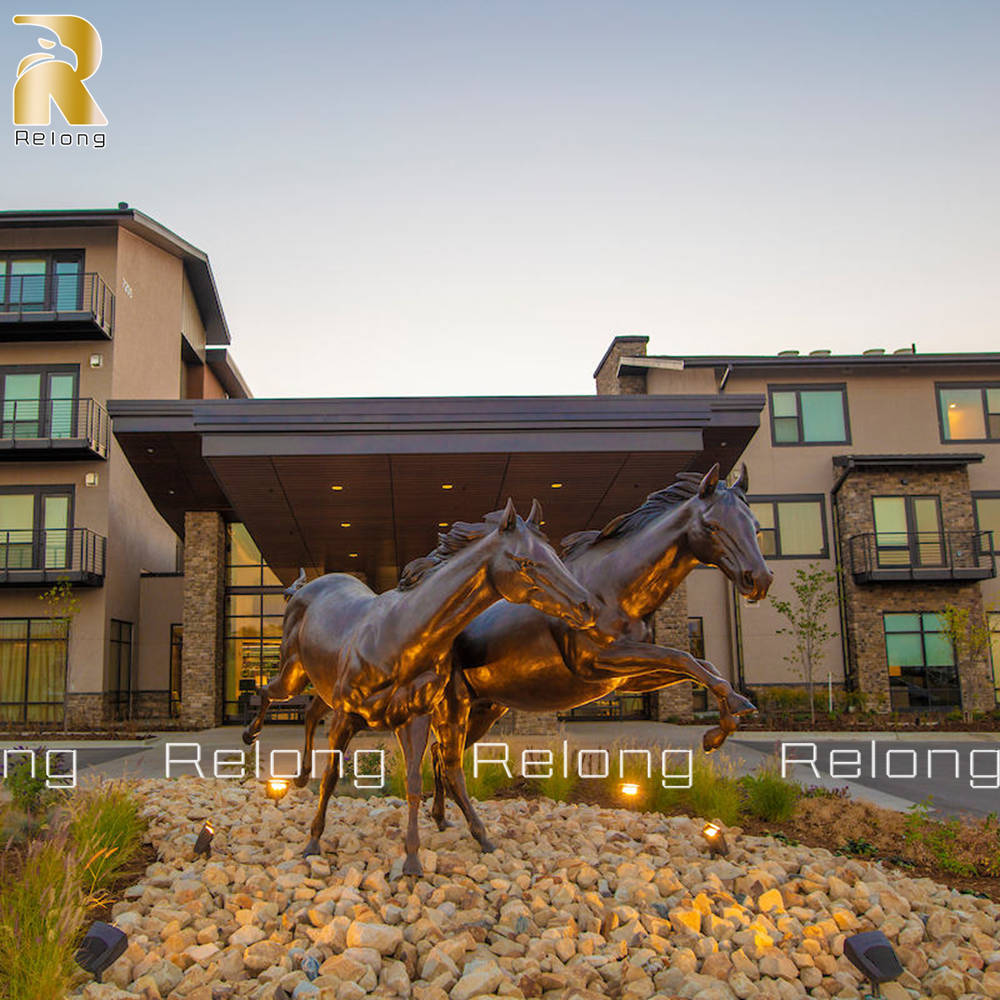 life size running horse sculpture