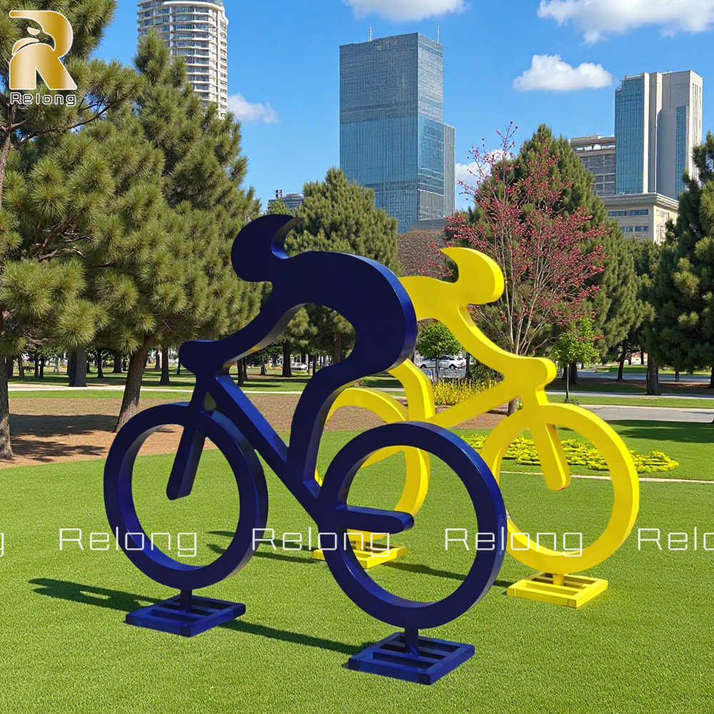 park decor metal bicycle sculpture