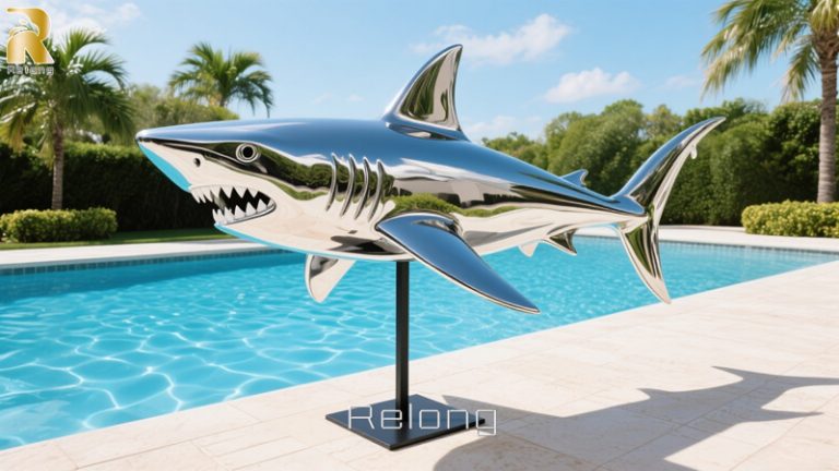 polished shark sculpture