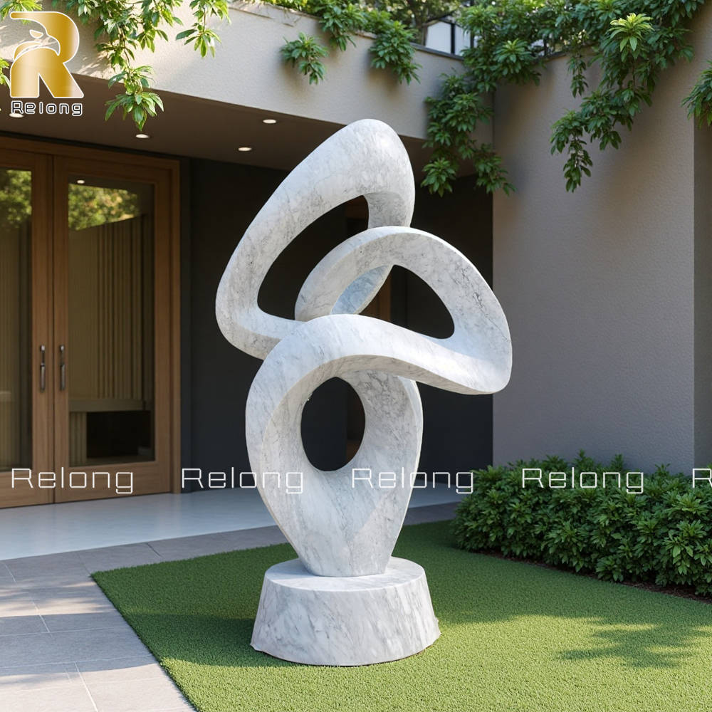 abstract marble sculpture for yard decor
