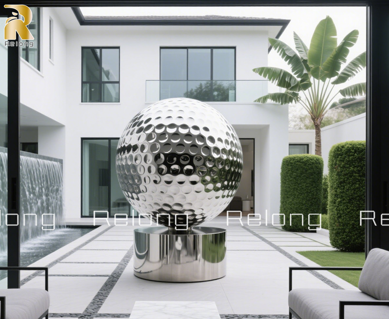 modern golf ball statue