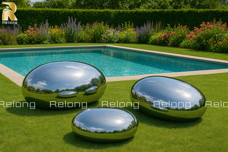 decorative stainless steel pebbles