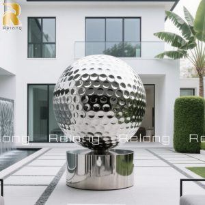 steel golf ball statue