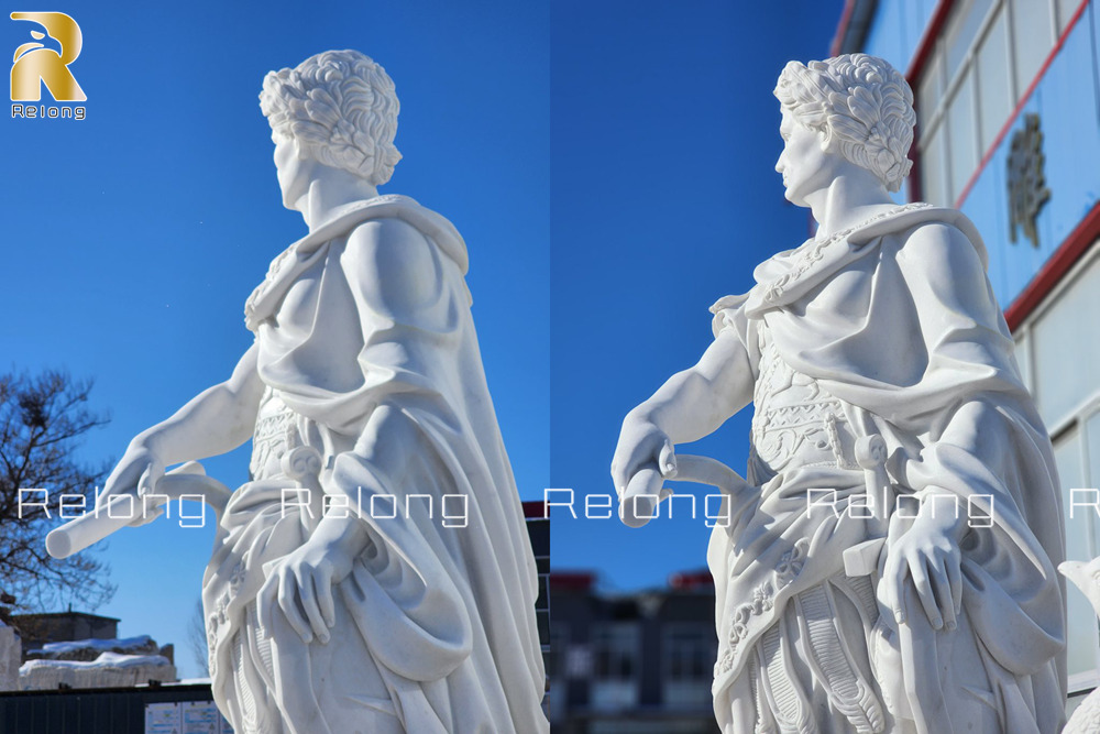  Julius Caesar marble statue details