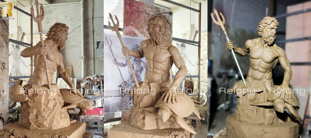 King Neptune statue clay model
